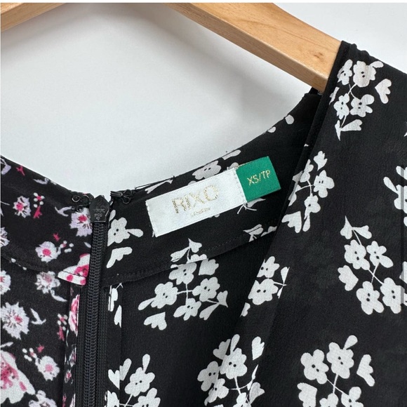 Rixo London Chelsea 1930s Micro Floral Mock-Wrap Maxi Dress Black Size XS - Picture 2 of 4